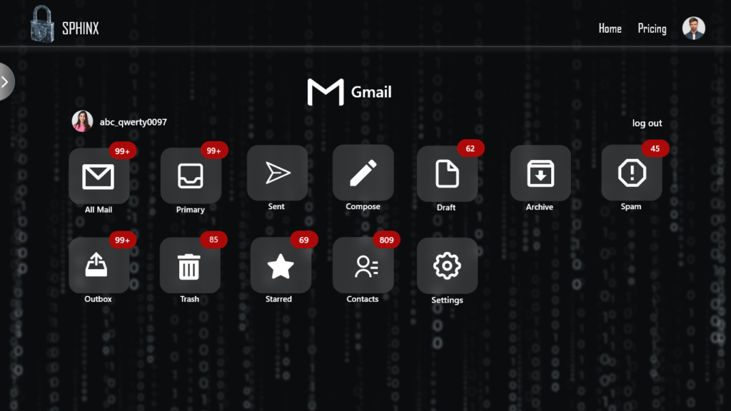 Email dashboard when you hack a phone with Sphnix