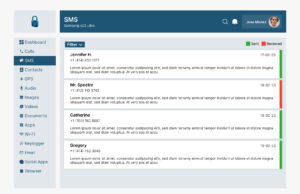 SMS dashboard of Sphnix