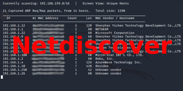 Netdiscover: Passive Discovery Tool for Ethical Hackers