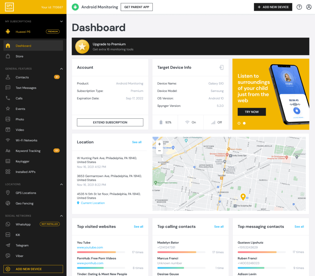 A professional Gmail security and monitoring application interface, showing expert insights into ethical account access and protection features.