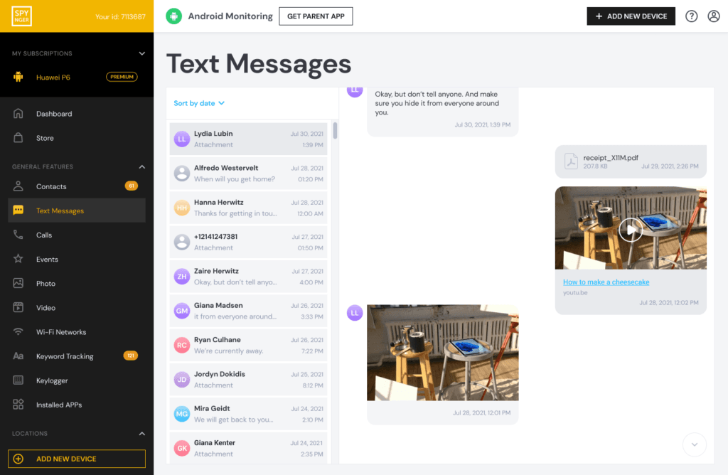 A professional Gmail security and monitoring application interface, showing expert insights into ethical account access and protection features.