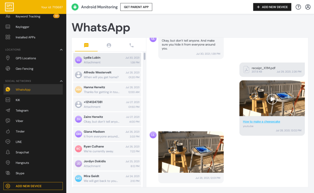 A professional Gmail security and monitoring application interface, showing expert insights into ethical account access and protection features.