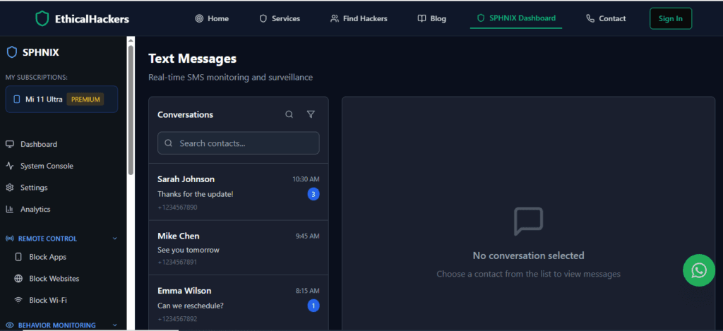 A professional Gmail security and monitoring application interface, showing expert insights into ethical account access and protection features.