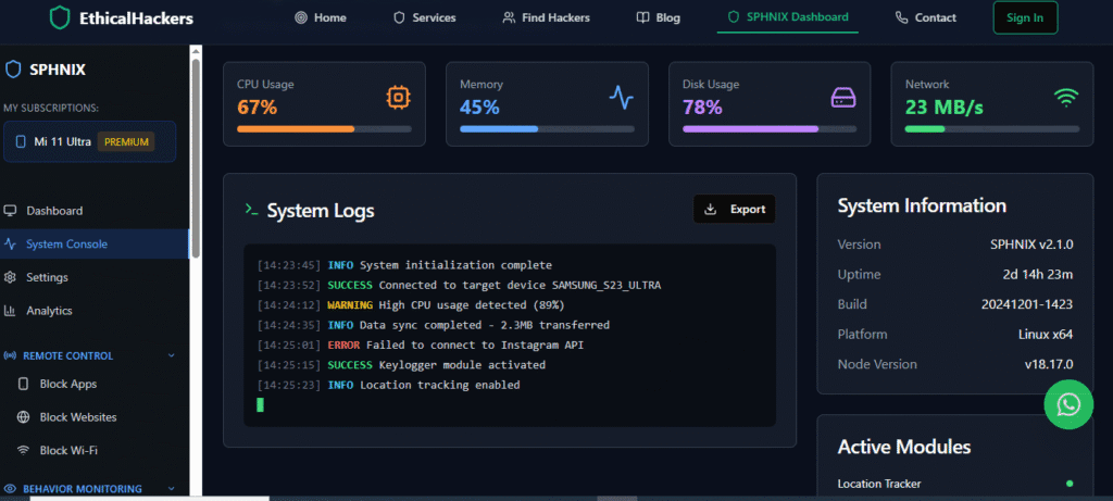 No remote hack exists. Legal monitoring requires installing specialized apps like mSpy directly on the target's phone with physical access and consent.