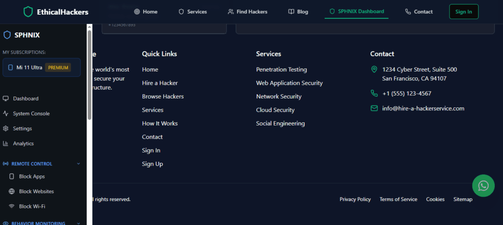 A professional Gmail security and monitoring application interface, showing expert insights into ethical account access and protection features.