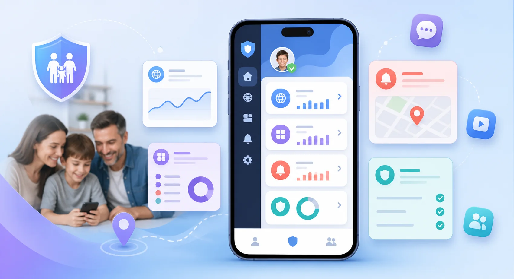Hire a Hacker for Parental Control | Spy Wizards Help 4 AI generated online activity monitoring visual for parental control