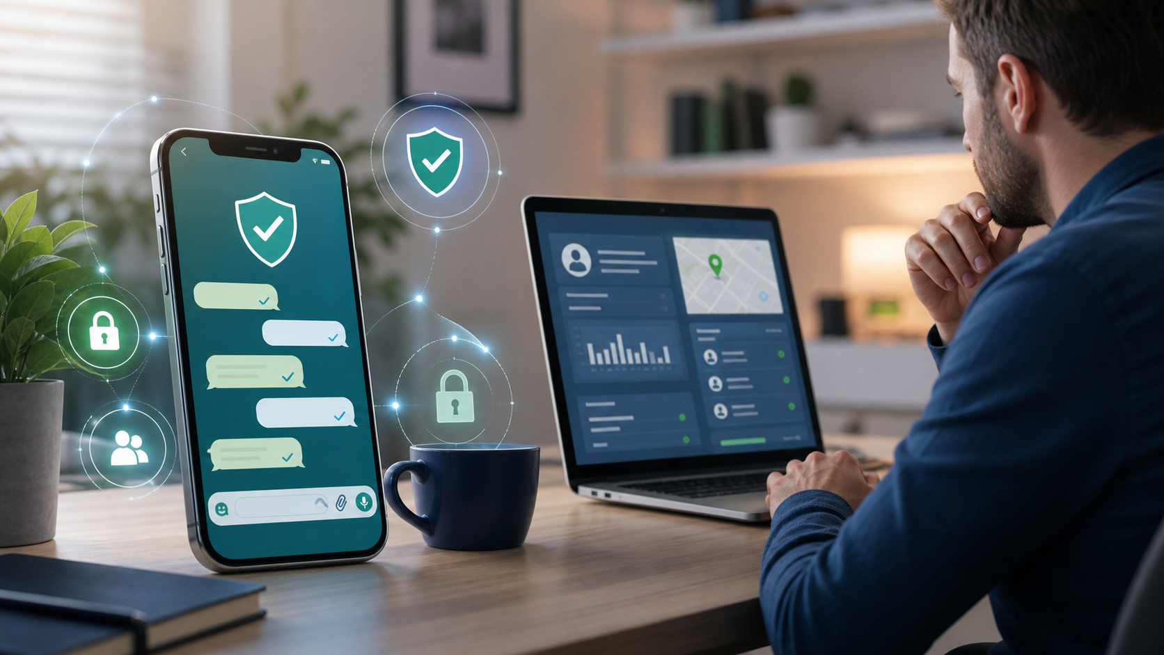 How to Hack WhatsApp? Legal Monitoring Apps, Account Recovery, and Safety Guide 2 WhatsApp account security and legal parental monitoring dashboard illustration